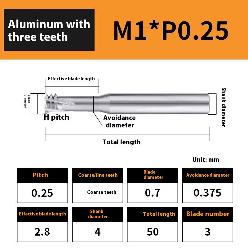 2135-65° aluminum with colorful thread milling cutter lengthened single tooth three-tooth full thread machining center tungsten carbide milling cutter M3M4M5 Shandong Denso Pricision Tools Co.,Ltd.